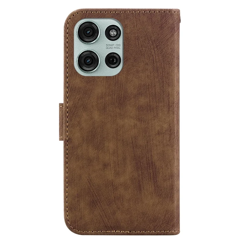 Funda de cartera de piel con estampado de tigre y protección contra golpes para Motorola Moto G75 5G - Marrón