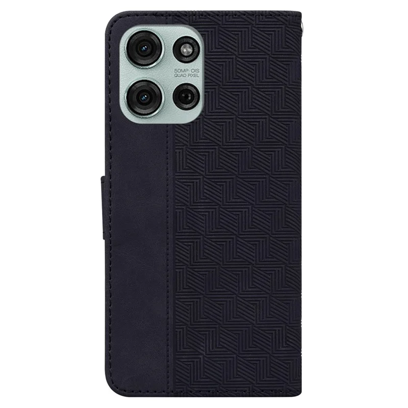 Для Motorola Moto G75 5G Чехол Геометрический узор Кожаный кошелек Чехол для телефона - Черный