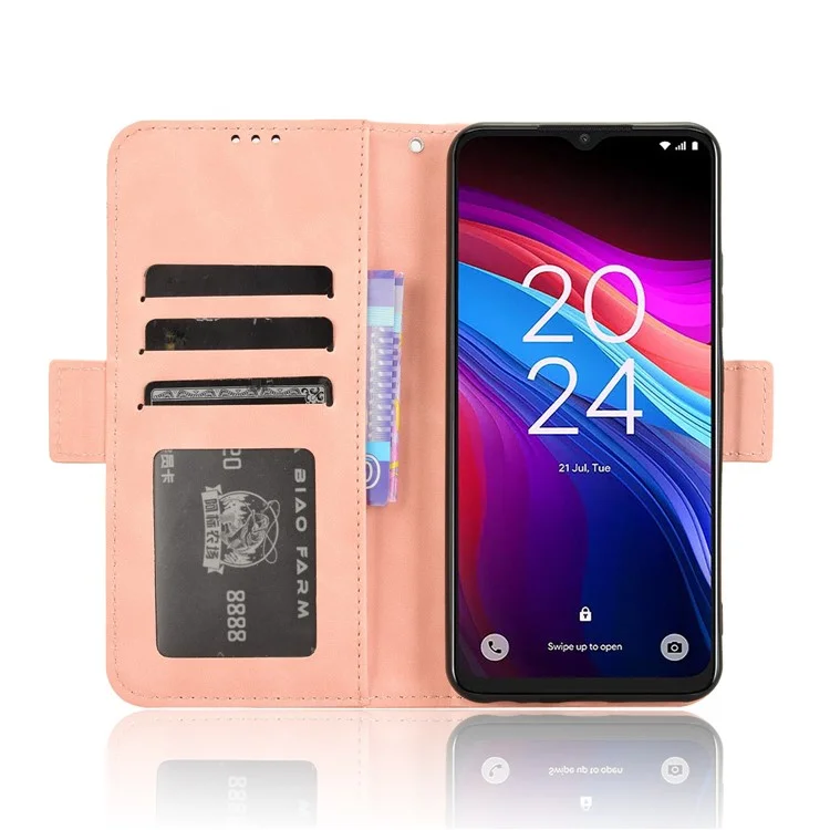 Für TCL 503 Lederetui Telefon-Brieftasche mit mehreren Kartenfächern - Pink