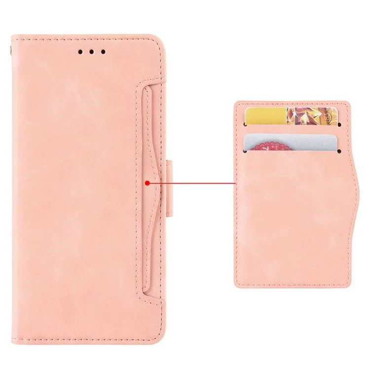 Für TCL 503 Lederetui Telefon-Brieftasche mit mehreren Kartenfächern - Pink