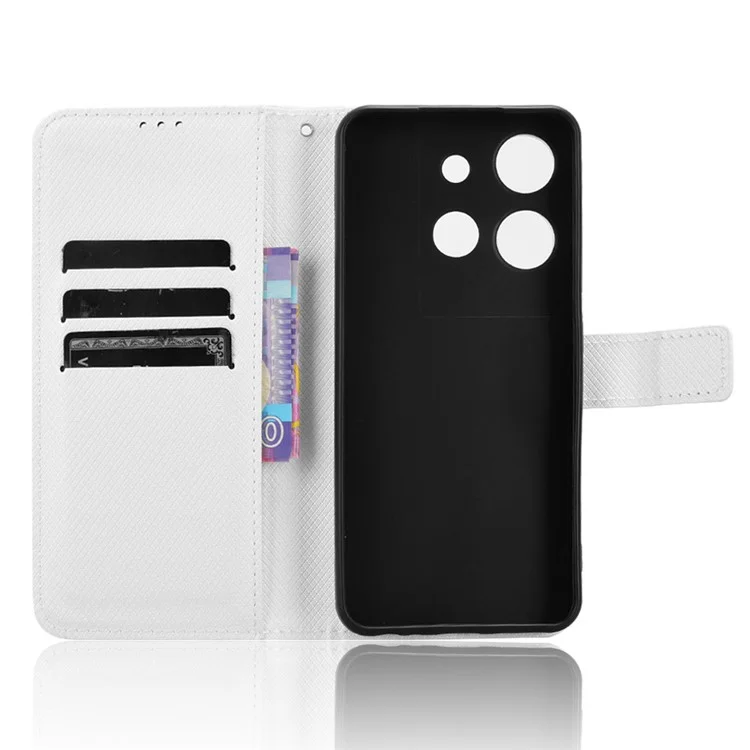 Custodia per TCL 503 in pelle PU con texture a diamante - Bianco