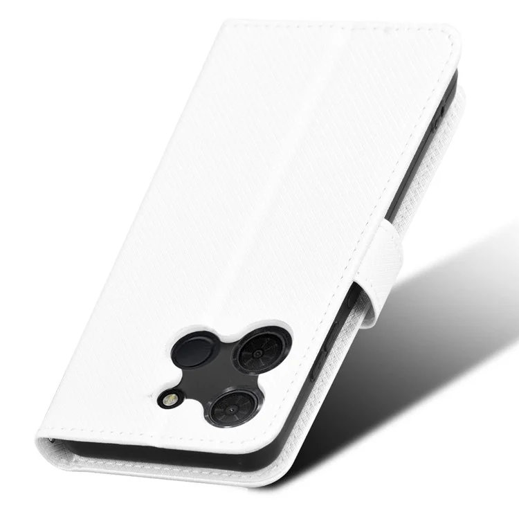 Custodia per TCL 503 in pelle PU con texture a diamante - Bianco