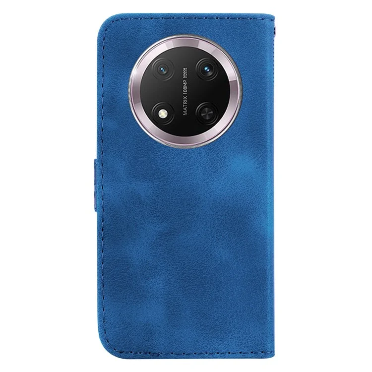 Custodia in pelle per telefono con motivo a forma di 7 per For Honor X9c 5G - Blu scuro