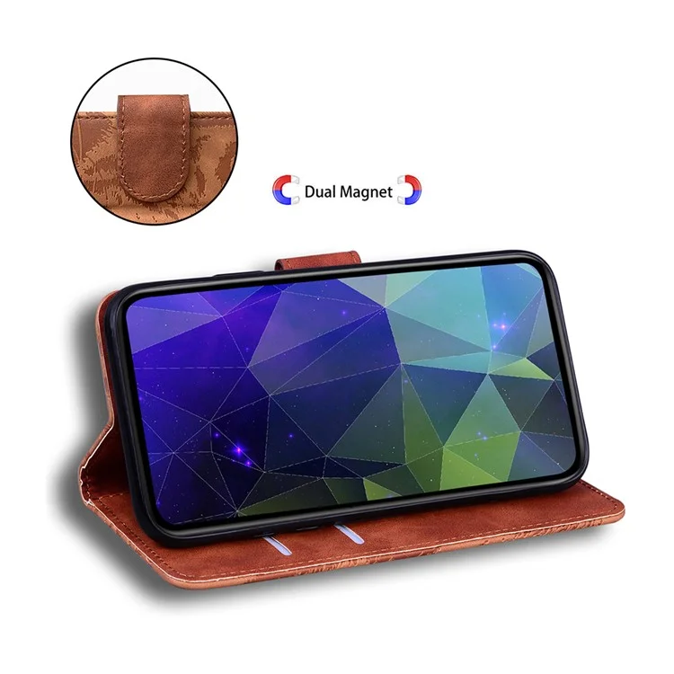 Funda para Honor X9c 5G con estampado de tigre, de cuero y cartera - Marrón