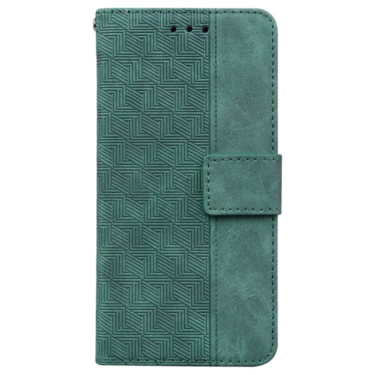 For Honor X9c 5G Hülle Geometriemuster Leder Brieftasche Handyhülle - Grün