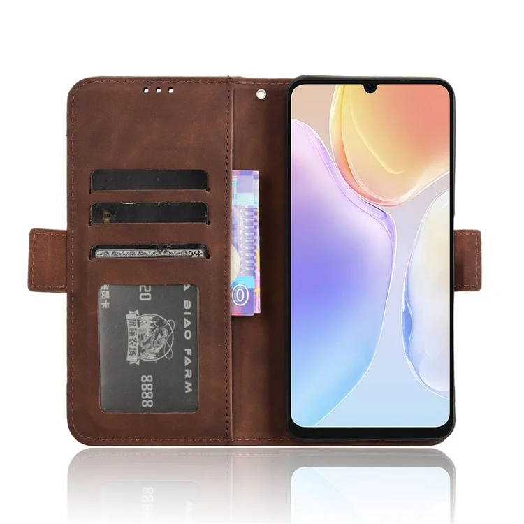 For Meizu Note 21 / Ulefone Note 20 Pro Leather Case Phone Wallet Cover with Multiple Card Slots - Brown