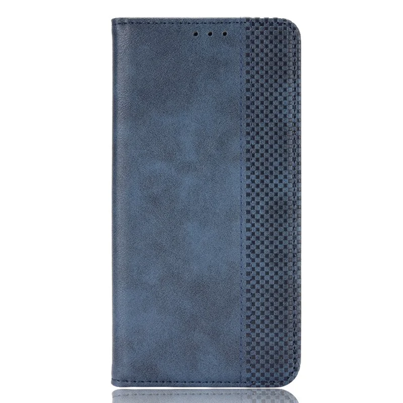 For Blackview Shark 9 5G Leather Case Wallet Stand Retro Texture Phone Cover - Blue