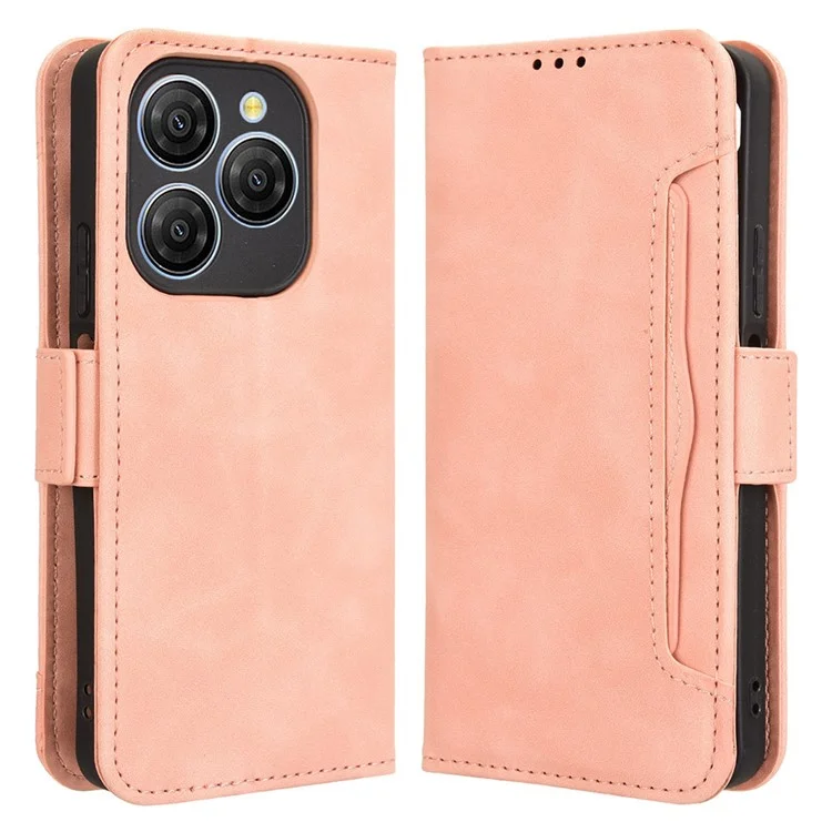 Étui en cuir pour Blackview Shark 9 5G avec plusieurs emplacements pour cartes - Rose