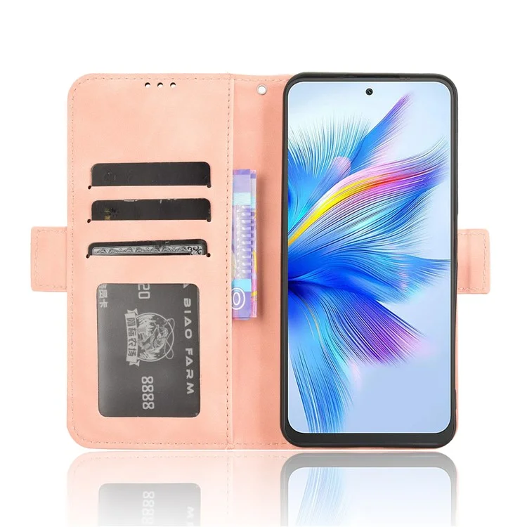 Étui en cuir pour Blackview Shark 9 5G avec plusieurs emplacements pour cartes - Rose