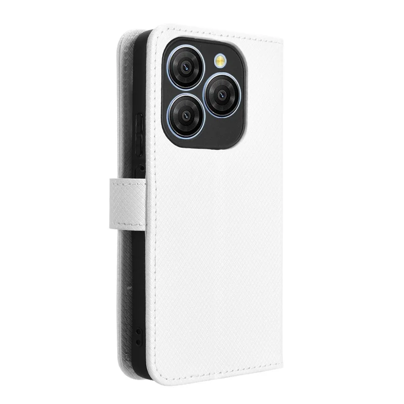 For Blackview Shark 9 5G Case PU Leather Diamond Texture Wallet Phone Cover - White