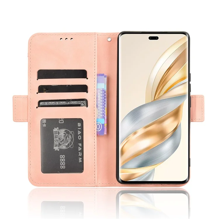 Funda de cuero para Honor X9c 5G / Magic7 Lite 5G / X60 Pro 5G con múltiples ranuras para tarjetas - Rosa