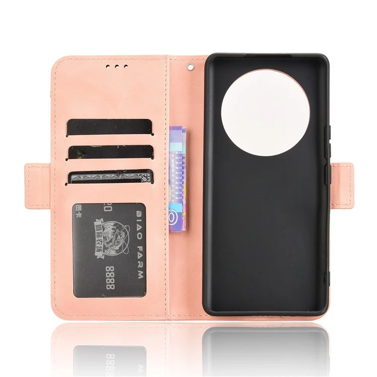 Funda de cuero para Honor X9c 5G / Magic7 Lite 5G / X60 Pro 5G con múltiples ranuras para tarjetas - Rosa