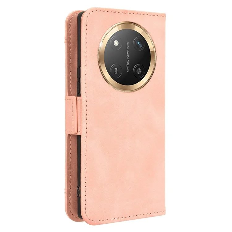 Funda de cuero para Honor X9c 5G / Magic7 Lite 5G / X60 Pro 5G con múltiples ranuras para tarjetas - Rosa