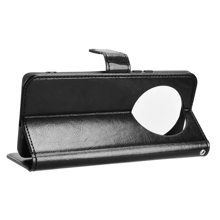 Étui en cuir pour Honor X9c 5G / Magic7 Lite 5G / X60 Pro 5G, avec texture de cheval fou, housse de téléphone portefeuille - Noir