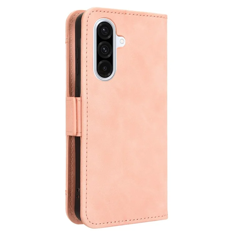 Для Samsung Galaxy A36 5G чехол-книжка из натуральной кожи с несколькими слотами для карт - розовый