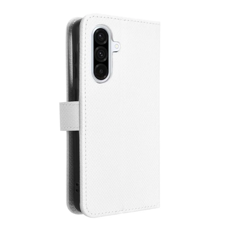 Étui pour Samsung Galaxy A36 5G en cuir PU avec texture diamantée - Blanc