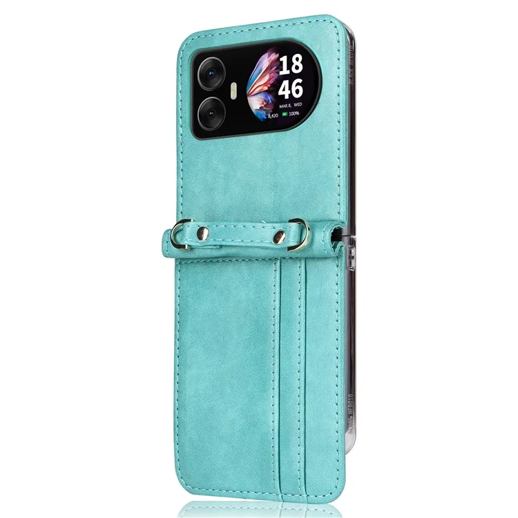 Étui pour Blackview Hero 10 4G avec emplacements pour cartes et dragonne - Vert