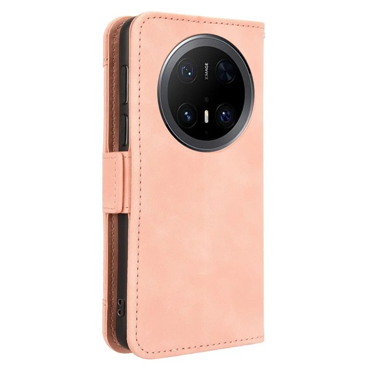 Étui en cuir pour Huawei Mate 70 Pro+ / 70 Pro avec compartiments pour cartes - Rose