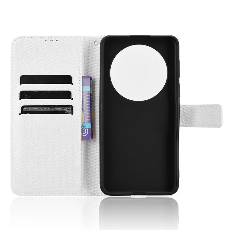 Funda para Huawei Mate 70 Pro+ / 70 Pro de piel sintética con textura de diamante - Blanco