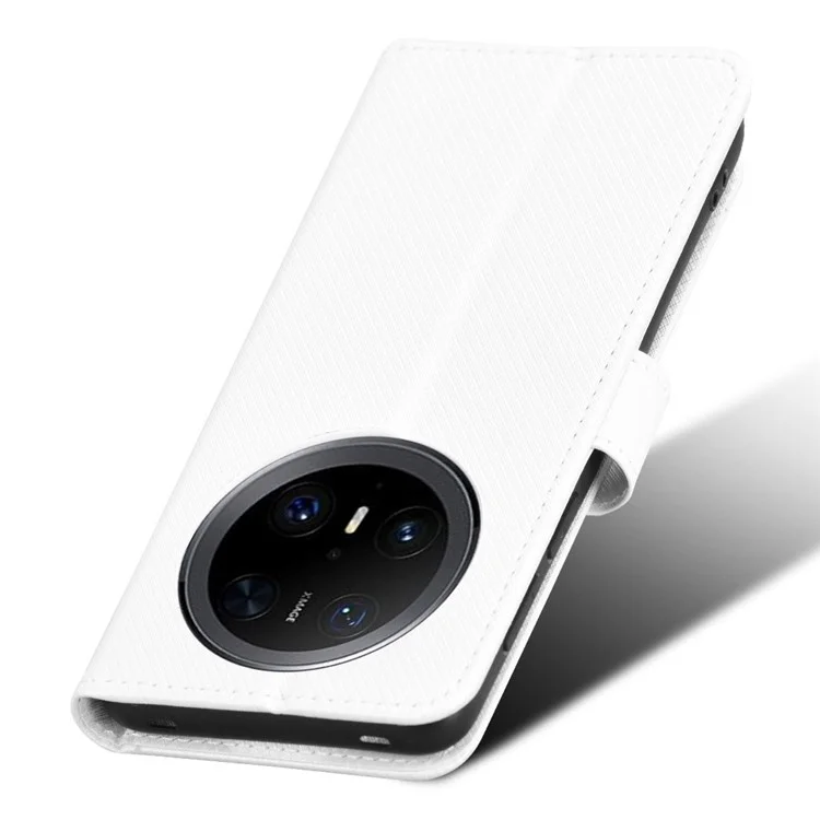 Funda para Huawei Mate 70 Pro+ / 70 Pro de piel sintética con textura de diamante - Blanco