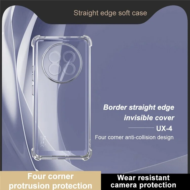 IMAK UX-4 Series For Realme 13+ 5G / 13 Pro 5G (China) Case Straight Frame Four Corner Shockproof Clear TPU Cover