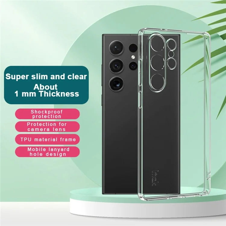 Funda de teléfono de la serie IMAK UX-5 para Samsung Galaxy S25 Ultra, carcasa trasera de teléfono delgada y transparente de TPU resistente a los golpes.