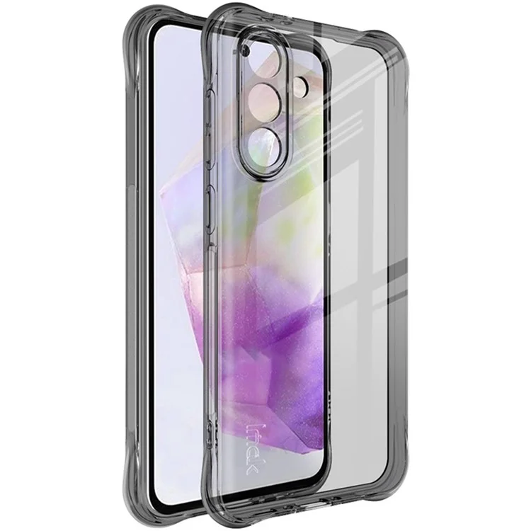 Coque pour Samsung Galaxy A56 5G IMAK, étui téléphone en TPU, protection antichoc airbag - Noir transparent