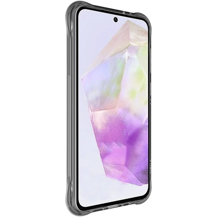Coque pour Samsung Galaxy A56 5G IMAK, étui téléphone en TPU, protection antichoc airbag - Noir transparent