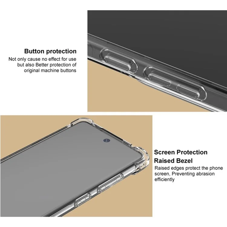 Coque de téléphone IMAK pour ZTE nubia Red Magic 10 Pro+ 5G / 10 Pro 5G, en TPU, avec protection antichoc airbag - Transparente