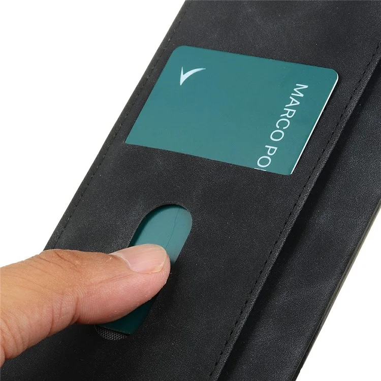 Funda para Samsung Galaxy A26 5G de KHAZNEH, de cuero sintético con textura retro - Negro