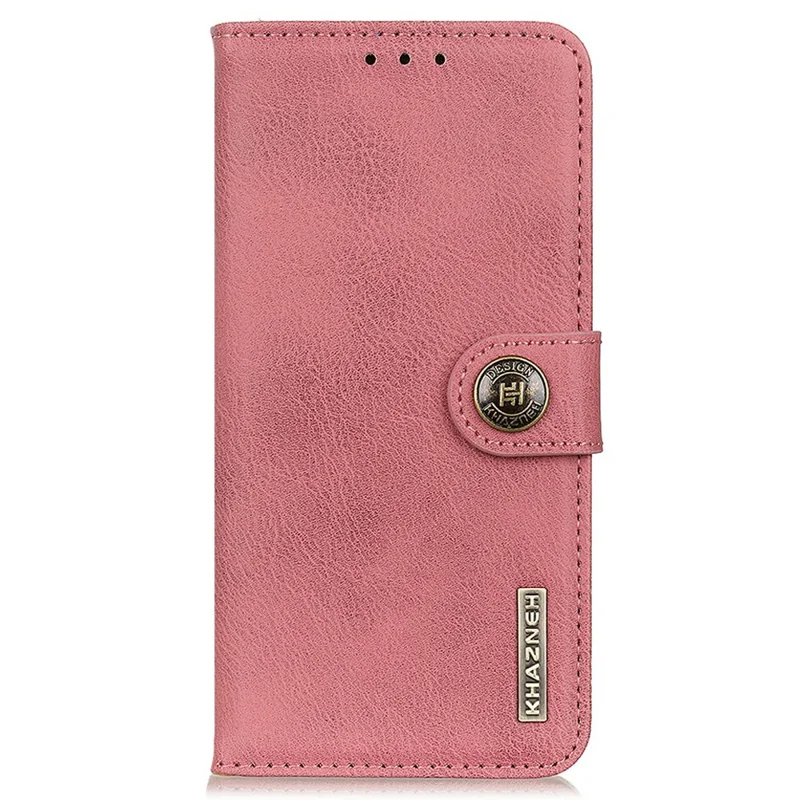 Capa carteira de couro com textura de pele de vaca para Samsung Galaxy A26 5G - Rosa