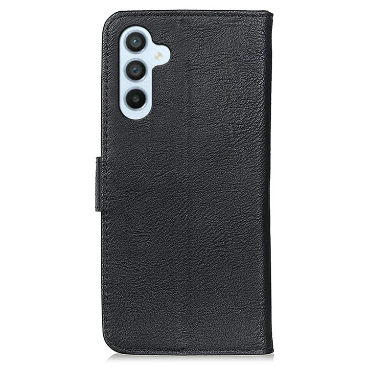 KHAZNEH For Samsung Galaxy A26 5G Wallet Case Cowhide Texture Leather Flip Phone Cover - Black