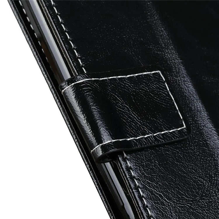 Custodia in pelle per Samsung Galaxy A26 5G, cover per telefono con texture a cavallo pazzo - Nero