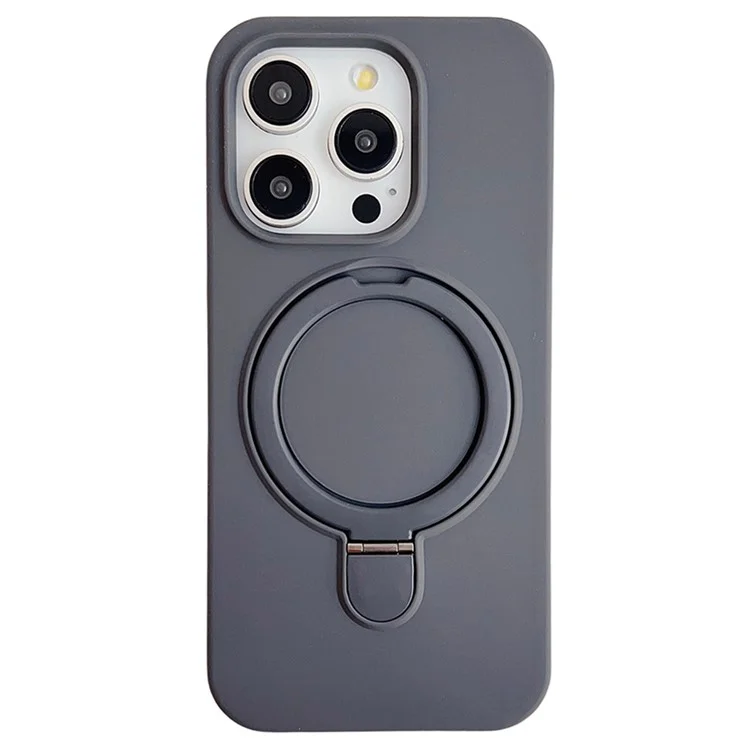 Custodia per iPhone 15 Pro compatibile con MagSafe, cover posteriore in silicone per telefono con supporto - Grigio