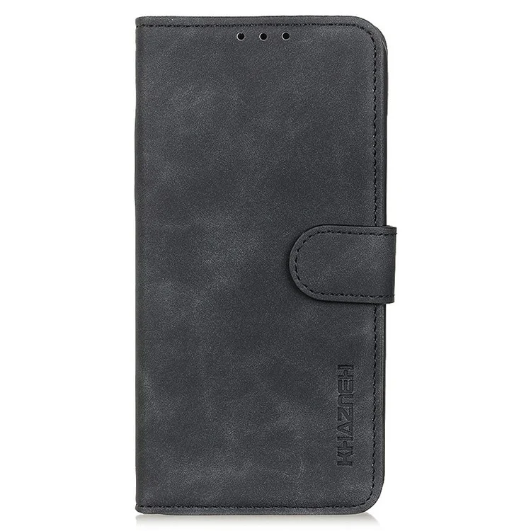 Funda para Samsung Galaxy A56 5G de KHAZNEH, de cuero PU con textura retro - Negro
