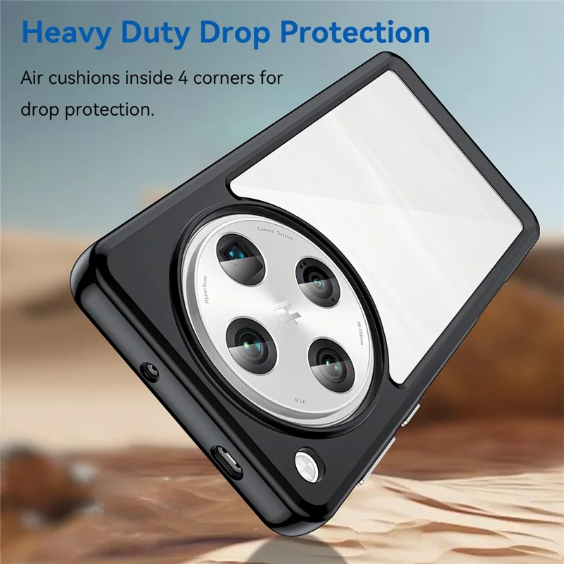 For Oppo Find X8 5G / Find X8 Pro 5G Case TPU + Acrylic Protective Clear Phone Cover - Black