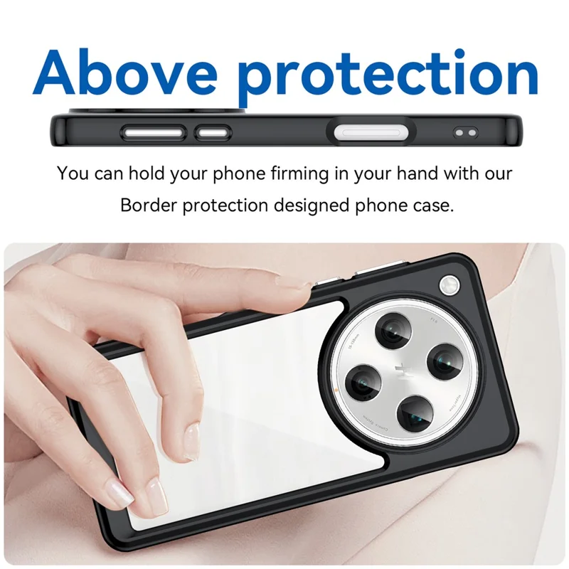 For Oppo Find X8 5G / Find X8 Pro 5G Case TPU + Acrylic Protective Clear Phone Cover - Black