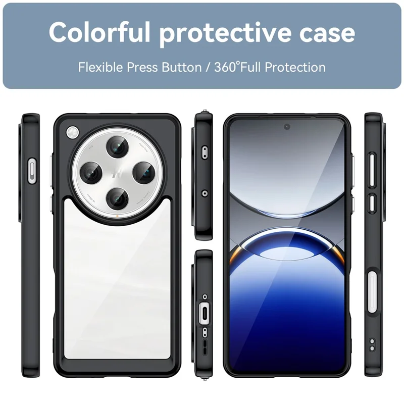 For Oppo Find X8 5G / Find X8 Pro 5G Case TPU + Acrylic Protective Clear Phone Cover - Black