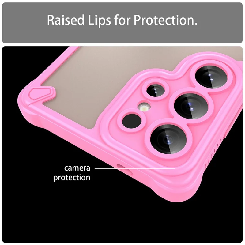 Für Samsung Galaxy S25 Ultra Hülle PC+TPU Mattierter Telefonrückendeckel - Rosa