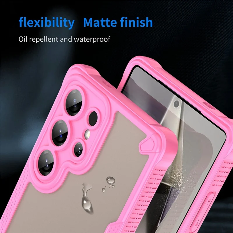 Für Samsung Galaxy S25 Ultra Hülle PC+TPU Mattierter Telefonrückendeckel - Rosa