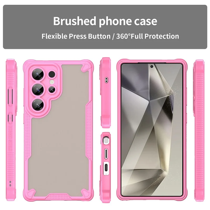 Für Samsung Galaxy S25 Ultra Hülle PC+TPU Mattierter Telefonrückendeckel - Rosa
