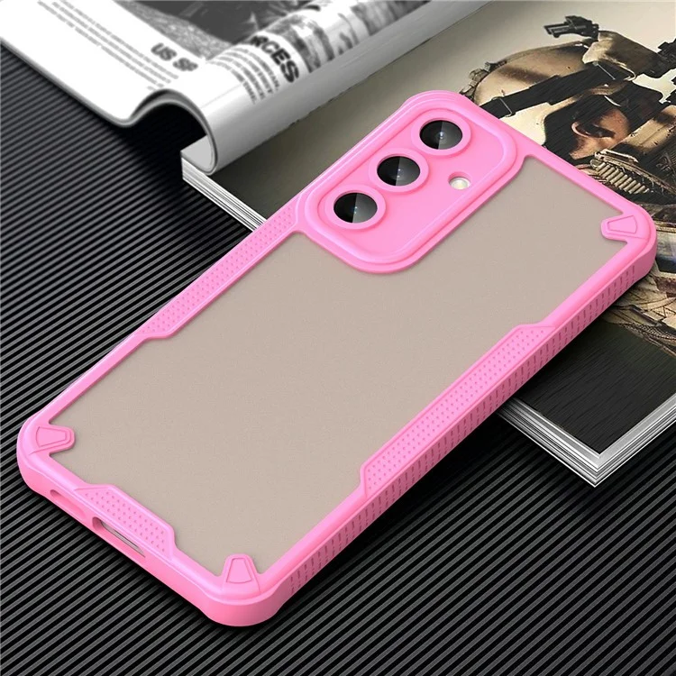 Для чехла Samsung Galaxy S24 FE PC+TPU матовая задняя крышка телефона - розовый