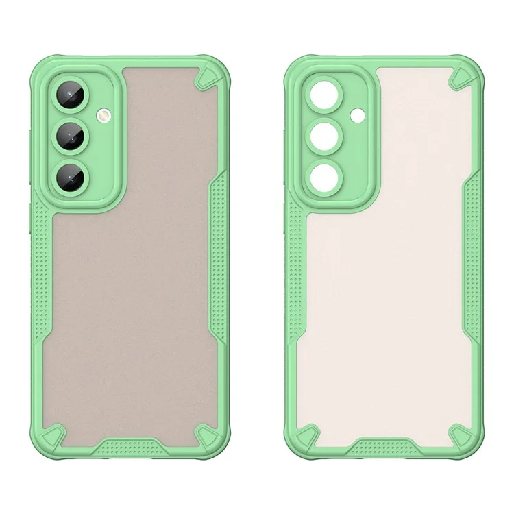 For Samsung Galaxy S24 FE Case PC+TPU Frosted Phone Back Cover - Green