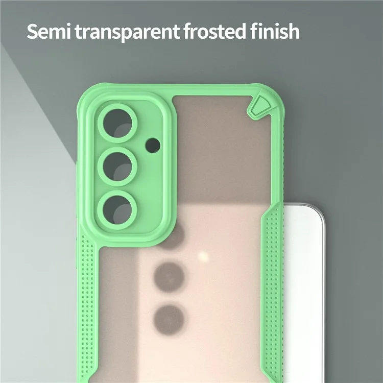 For Samsung Galaxy S24 FE Case PC+TPU Frosted Phone Back Cover - Green