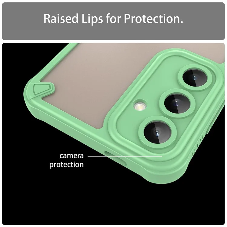 For Samsung Galaxy S24 FE Case PC+TPU Frosted Phone Back Cover - Green