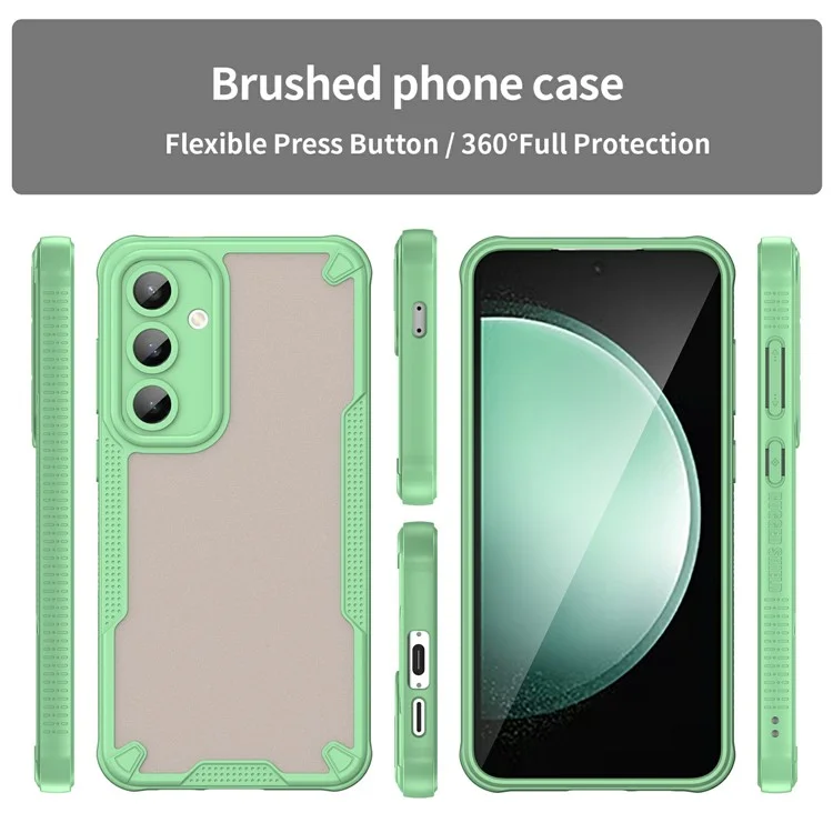 For Samsung Galaxy S24 FE Case PC+TPU Frosted Phone Back Cover - Green