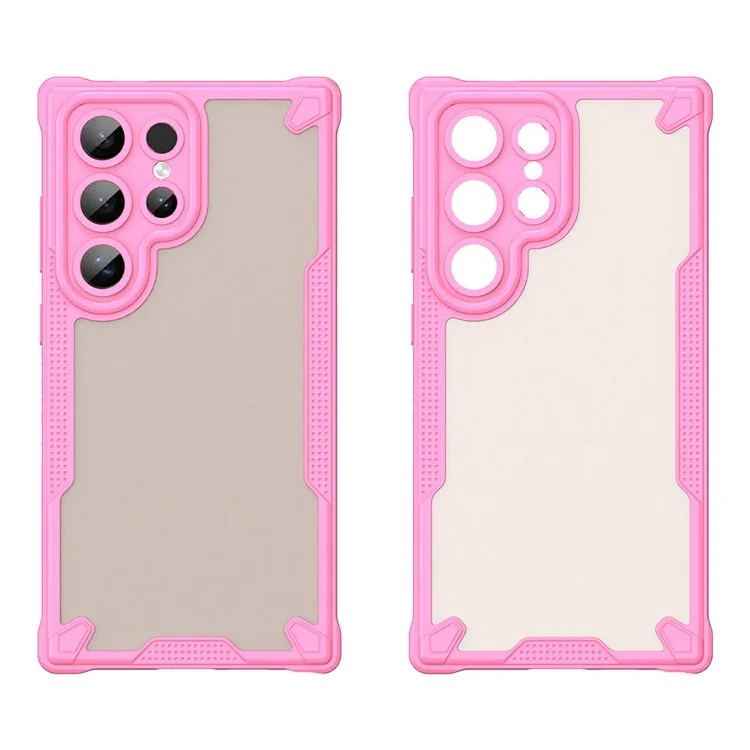 For Samsung Galaxy S24 Ultra Case PC+TPU Frosted Phone Back Cover - Pink