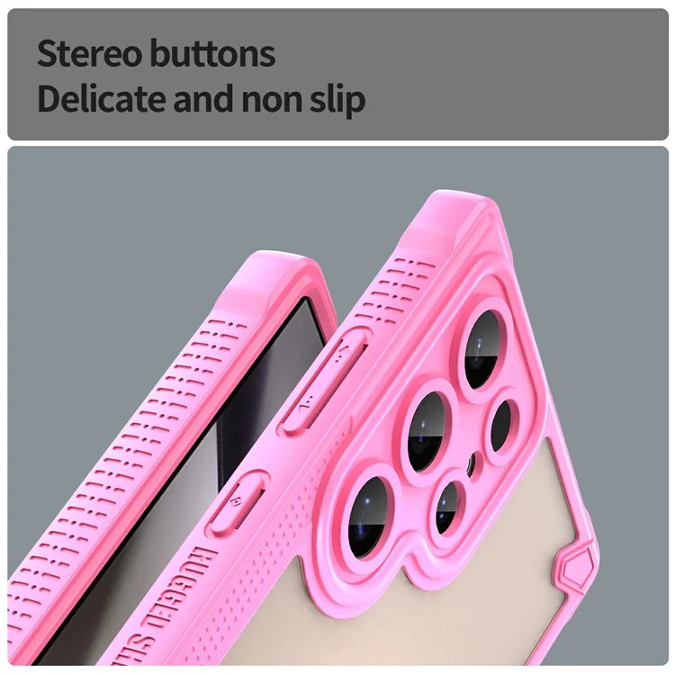 For Samsung Galaxy S24 Ultra Case PC+TPU Frosted Phone Back Cover - Pink