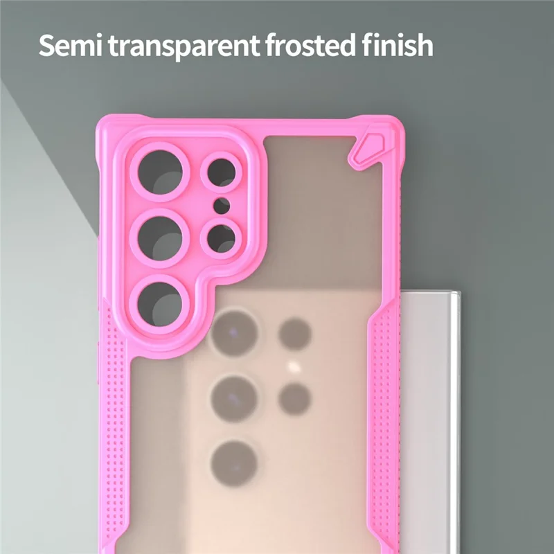 Étui pour Samsung Galaxy S23 Ultra PC+TPU givré Couverture arrière du téléphone - Rose