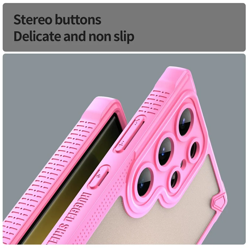 Étui pour Samsung Galaxy S23 Ultra PC+TPU givré Couverture arrière du téléphone - Rose